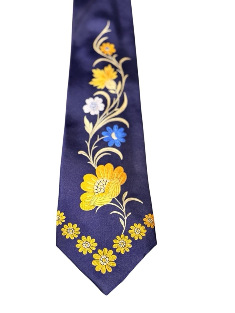 Kenzo Homme Silk Tie Navy Floral Botanical Made in Italy
